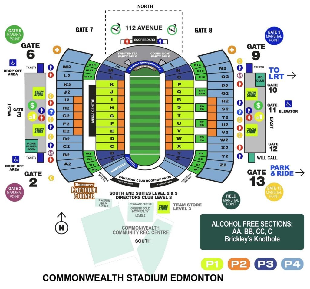 Commonwealth Stadium Seating Chart with Rows and Seat Numbers 2023