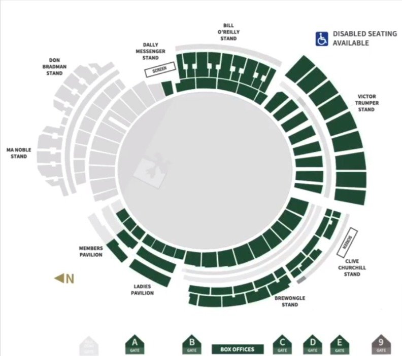 Sydney Cricket Ground Stadium Seating Plan for Concerts