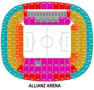 Allianz Arena Seating Chart with Rows and Seat Numbers 2024