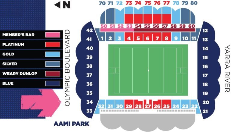 AAMI Park Seating Map with Seat Numbers - Best Seats, Parking, Events