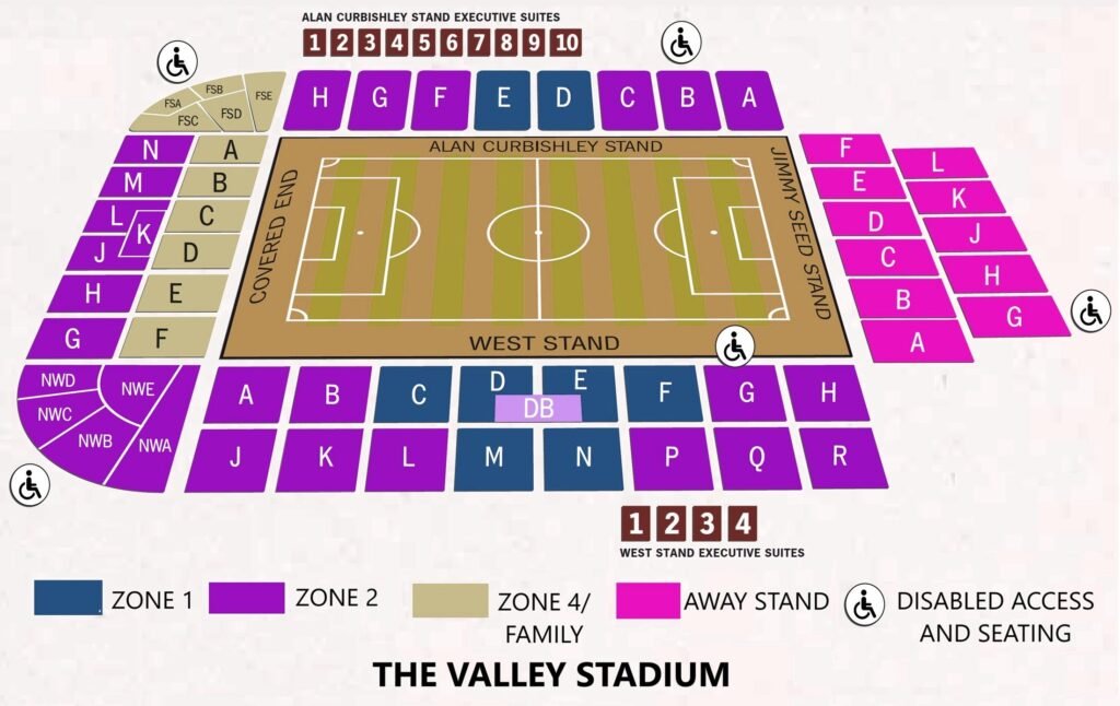 The Valley Seating Chart with Rows and Seat Numbers 2024