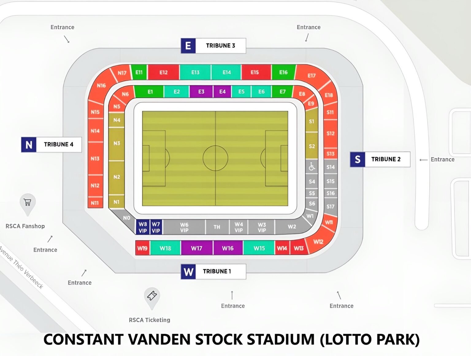 Lotto Park Seating Chart with Rows and Seat Numbers 2025