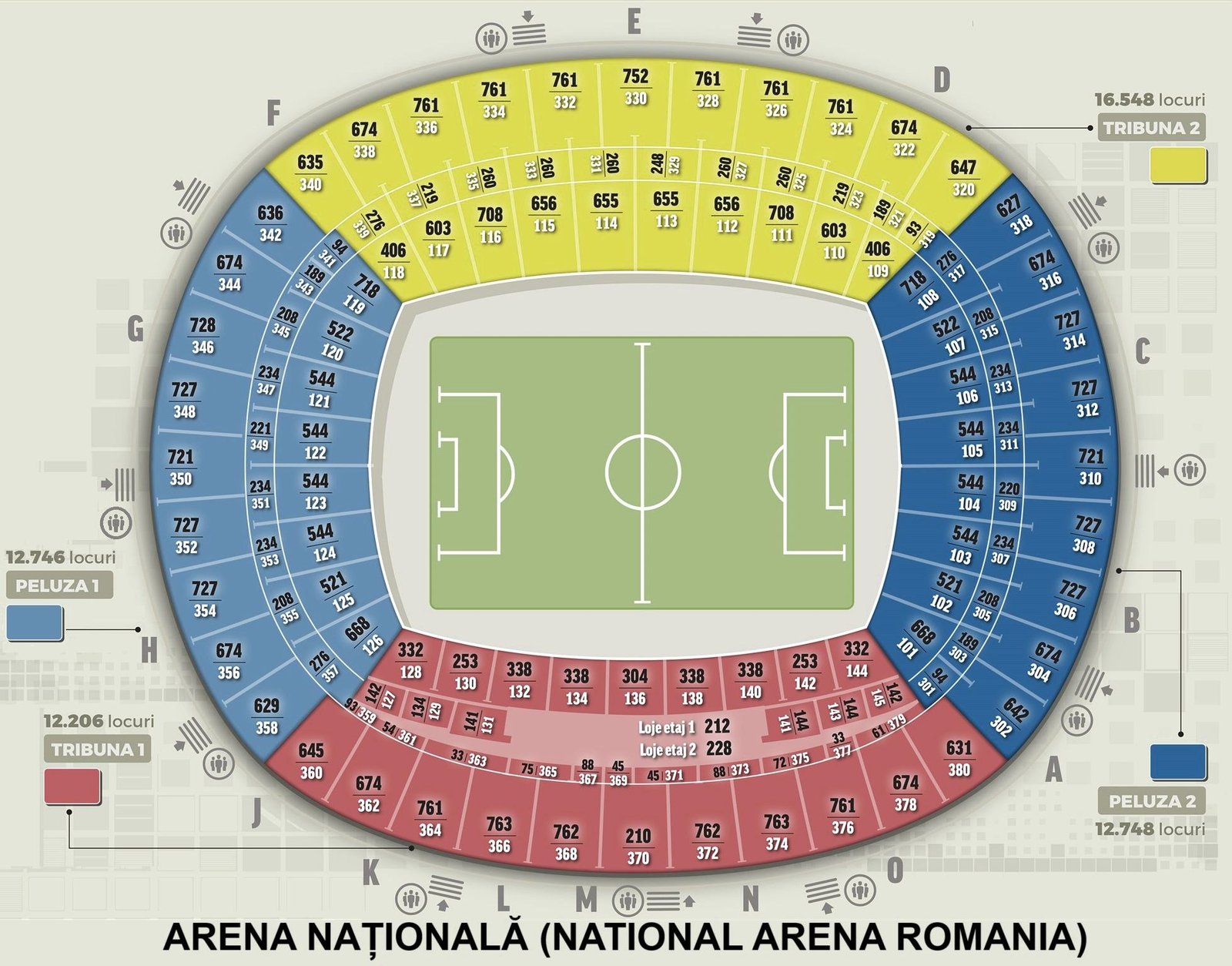 Arena Na ional Seating Plan With Seat Numbers And Rows