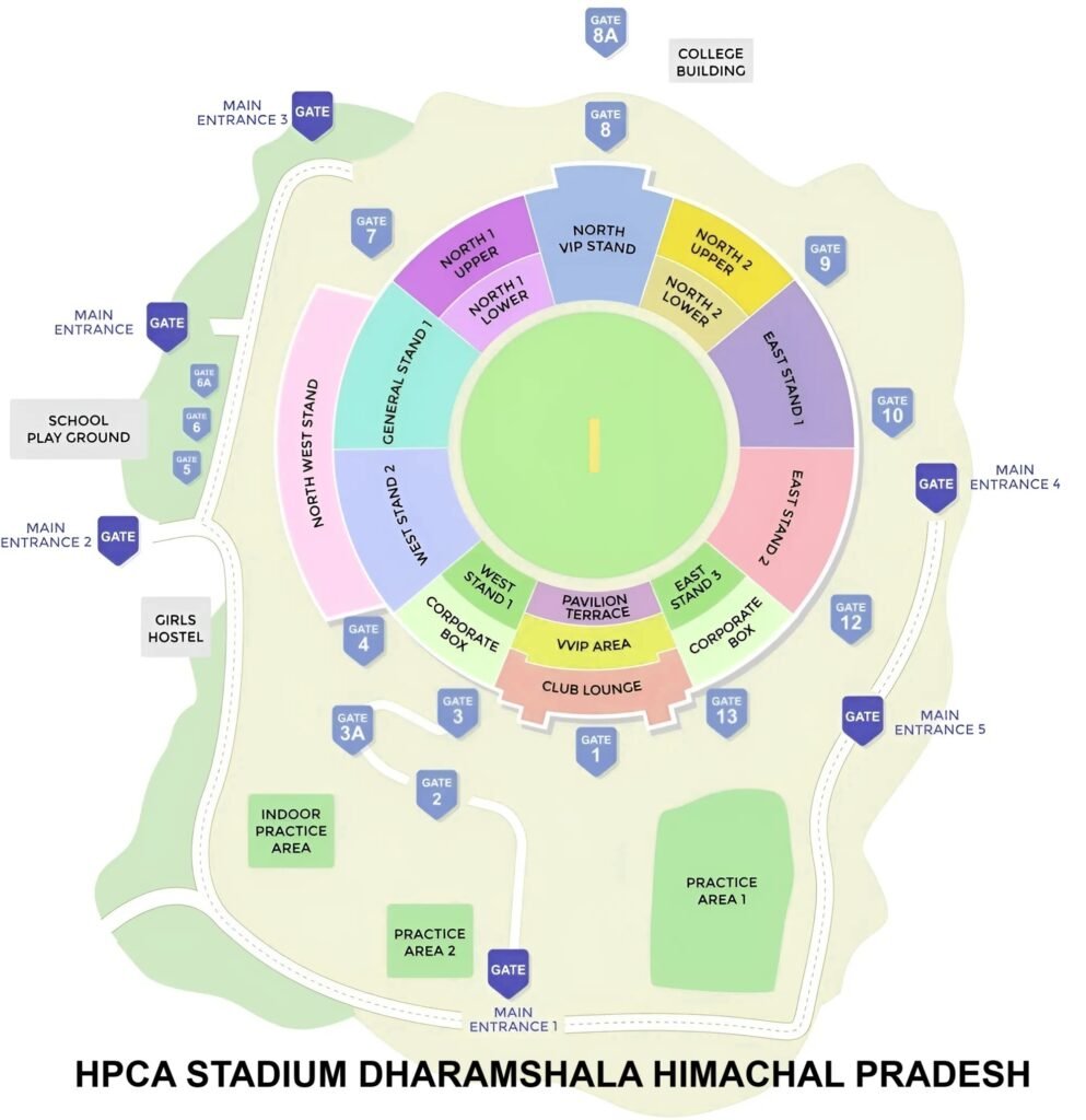 HPCA Stadium Seating Chart with Rows and Seat Numbers 2024