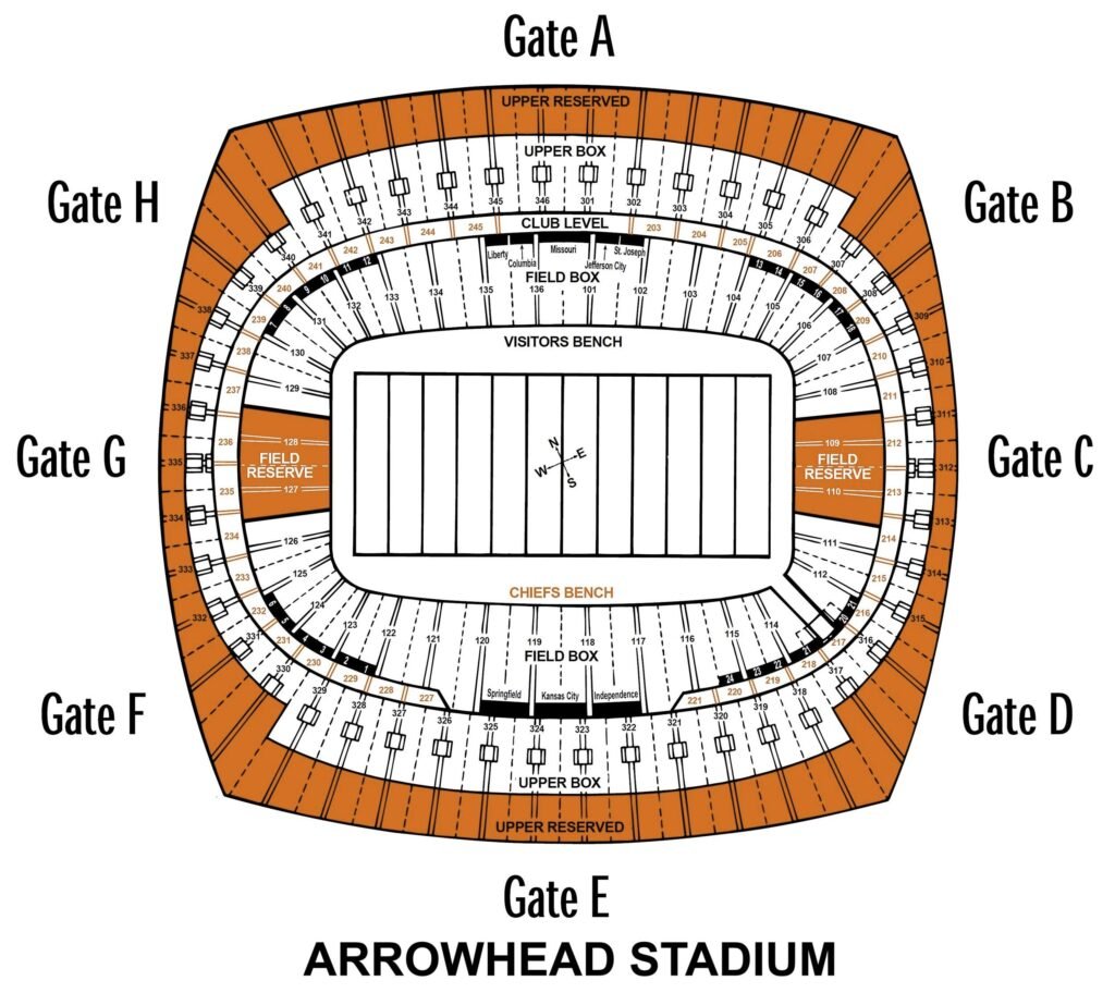 GEHA Field at Arrowhead Stadium Seating Plan Kansas City Missouri