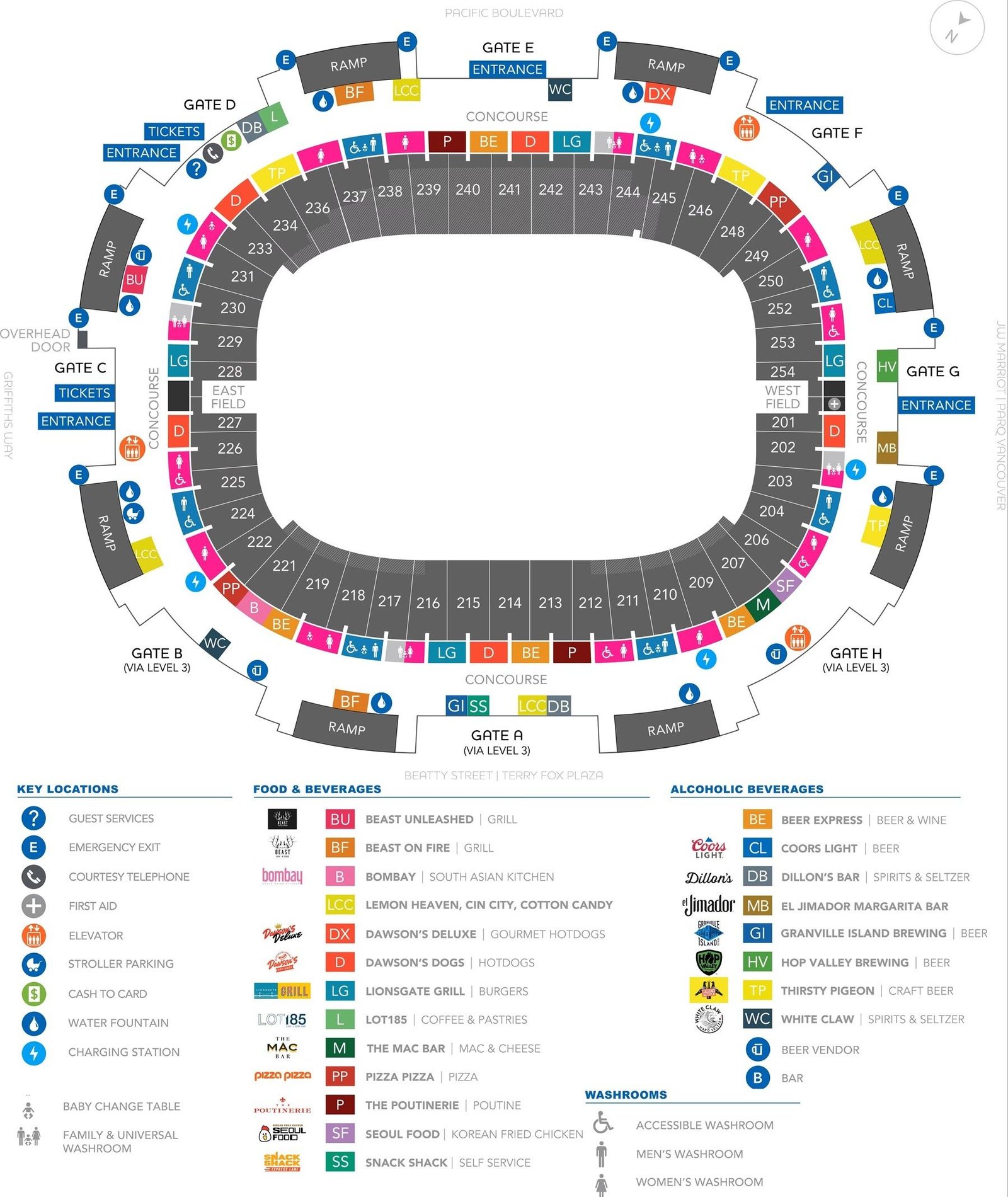 BC Place Seating Map Seat Numbers
