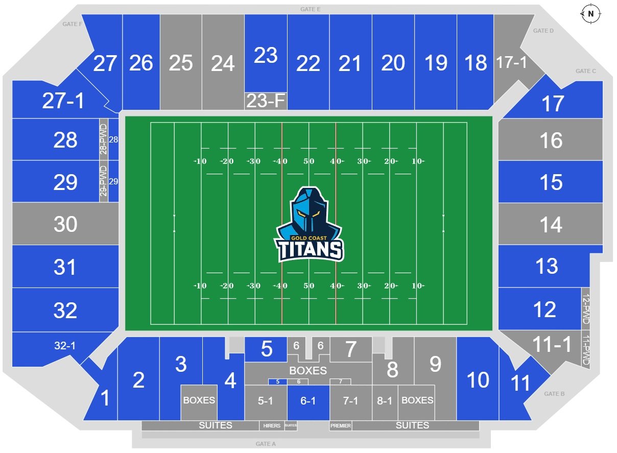 Cbus Super Stadium Seating Map for NRL