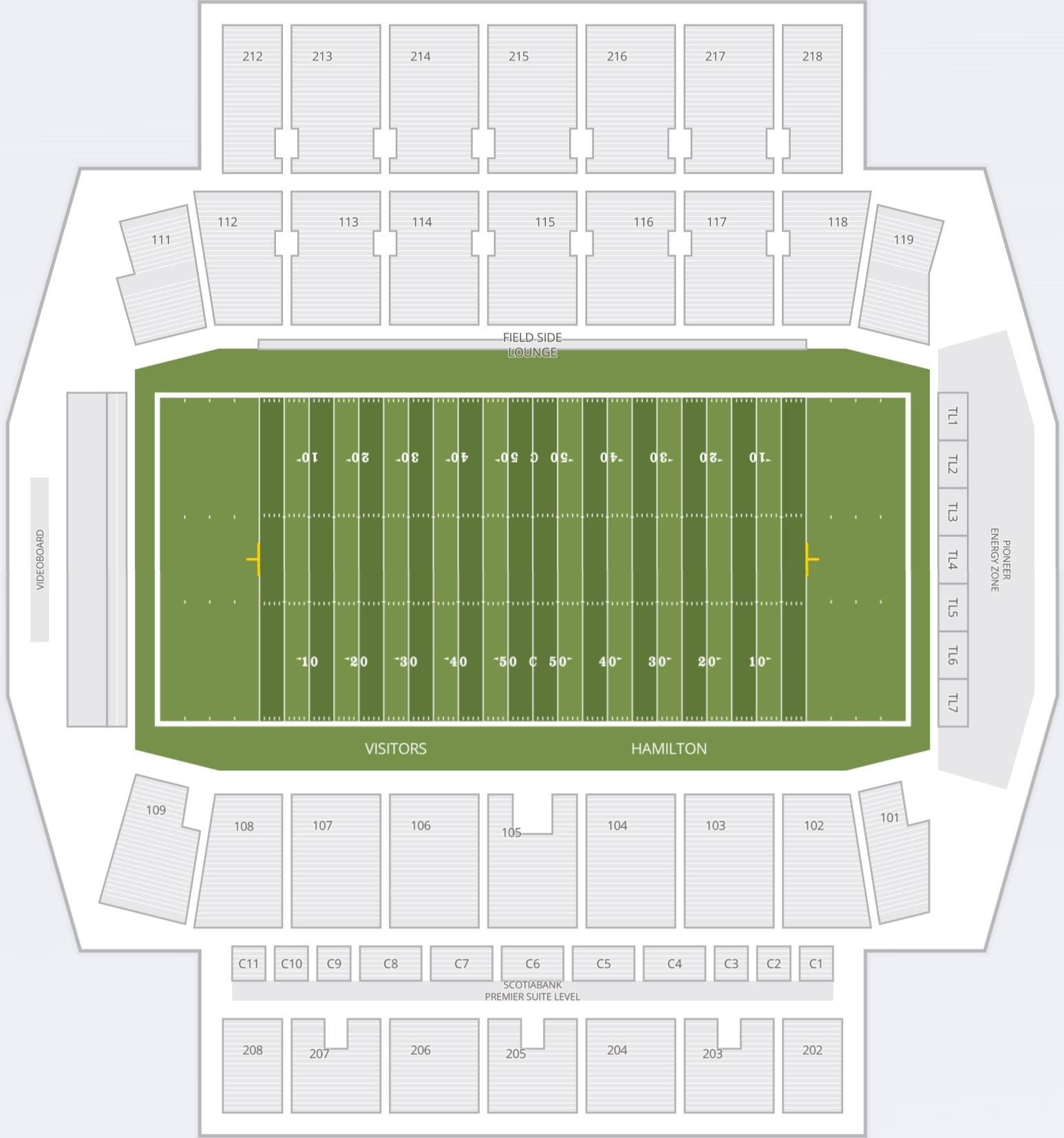 Hamilton Stadium Seating Chart