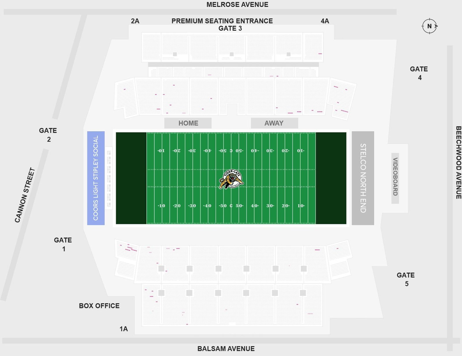 Hamilton Stadium Seating Plan
