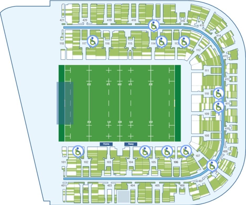 Plenitude Arena Seating Plan with Accessible Seats