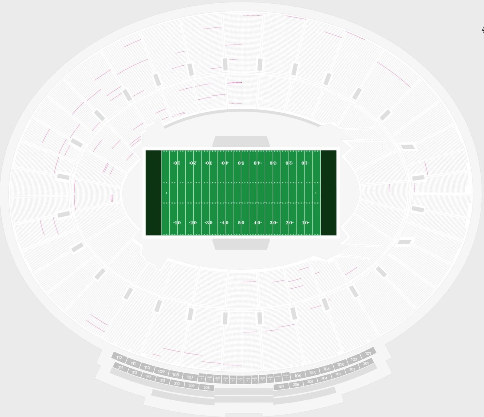 Rose Bowl Stadium Seating Chart with Seat Numbers