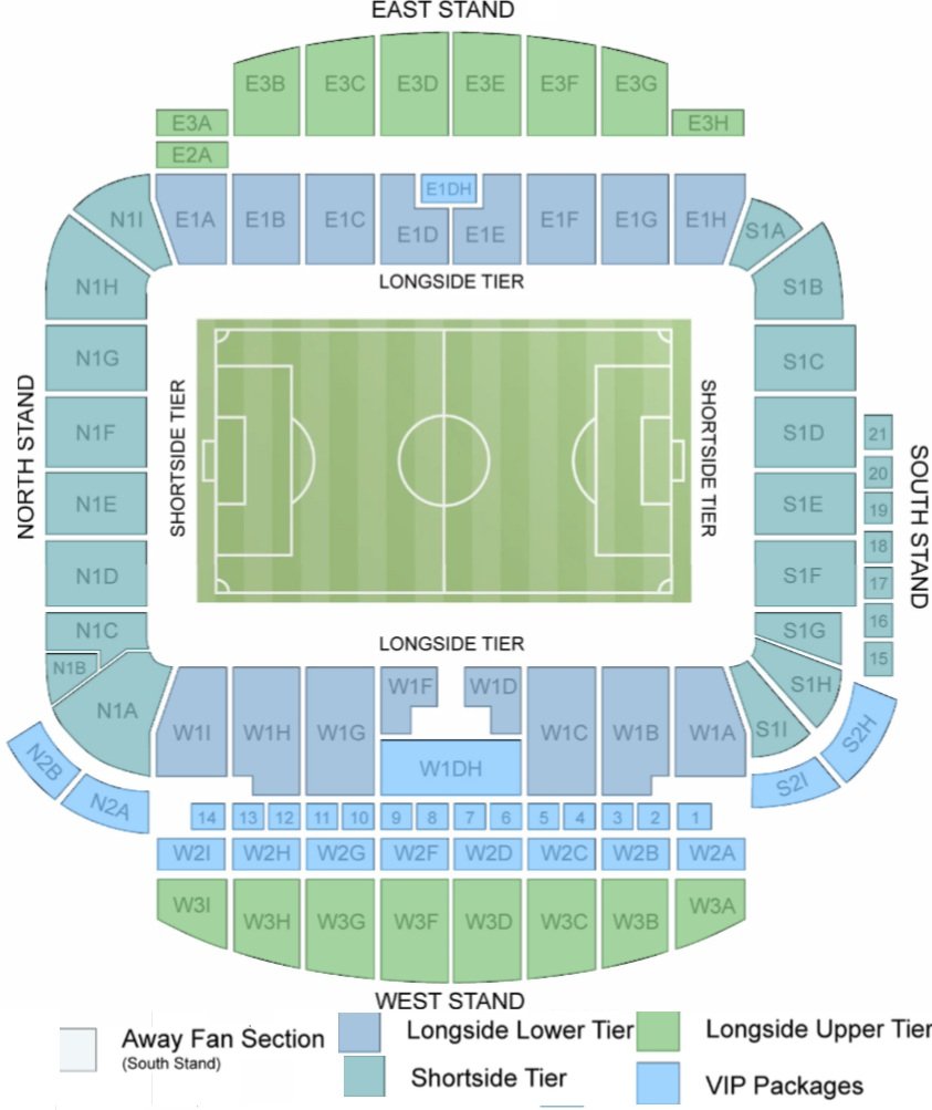 American Express Stadium Seating Plan