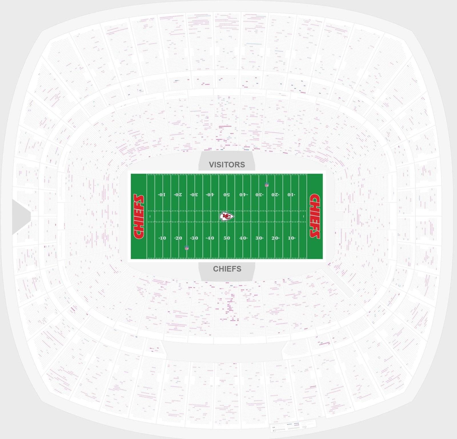 Arrowhead Stadium Seating Chart with Seat Numbers