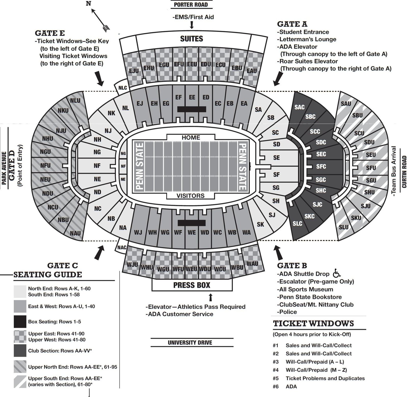 Beaver Stadium Seating Chart with Rows