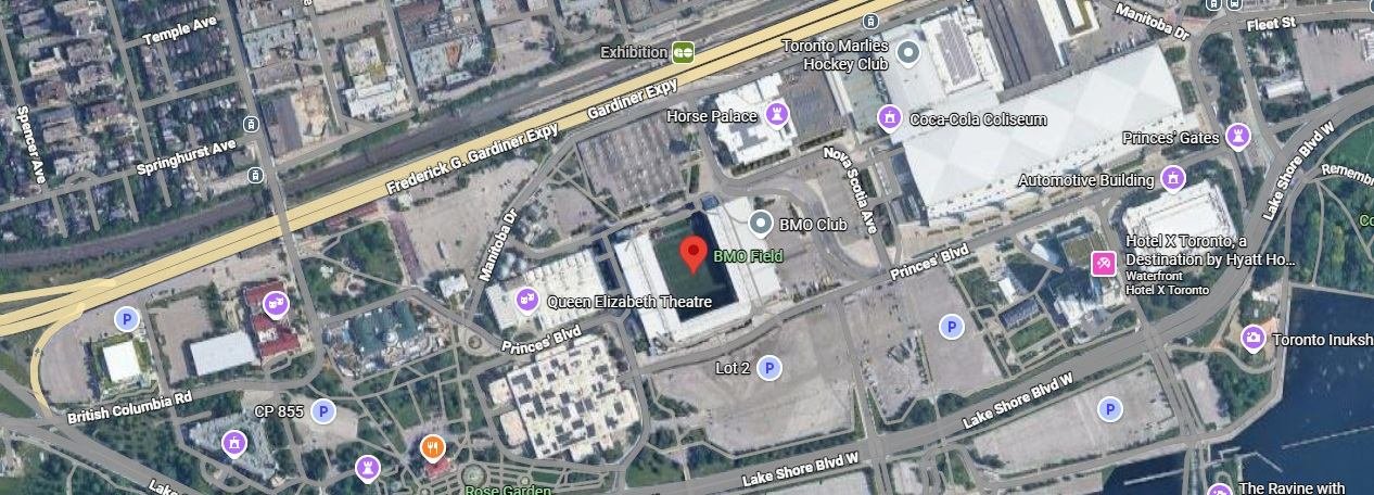 BMO Field Parking Lot Map