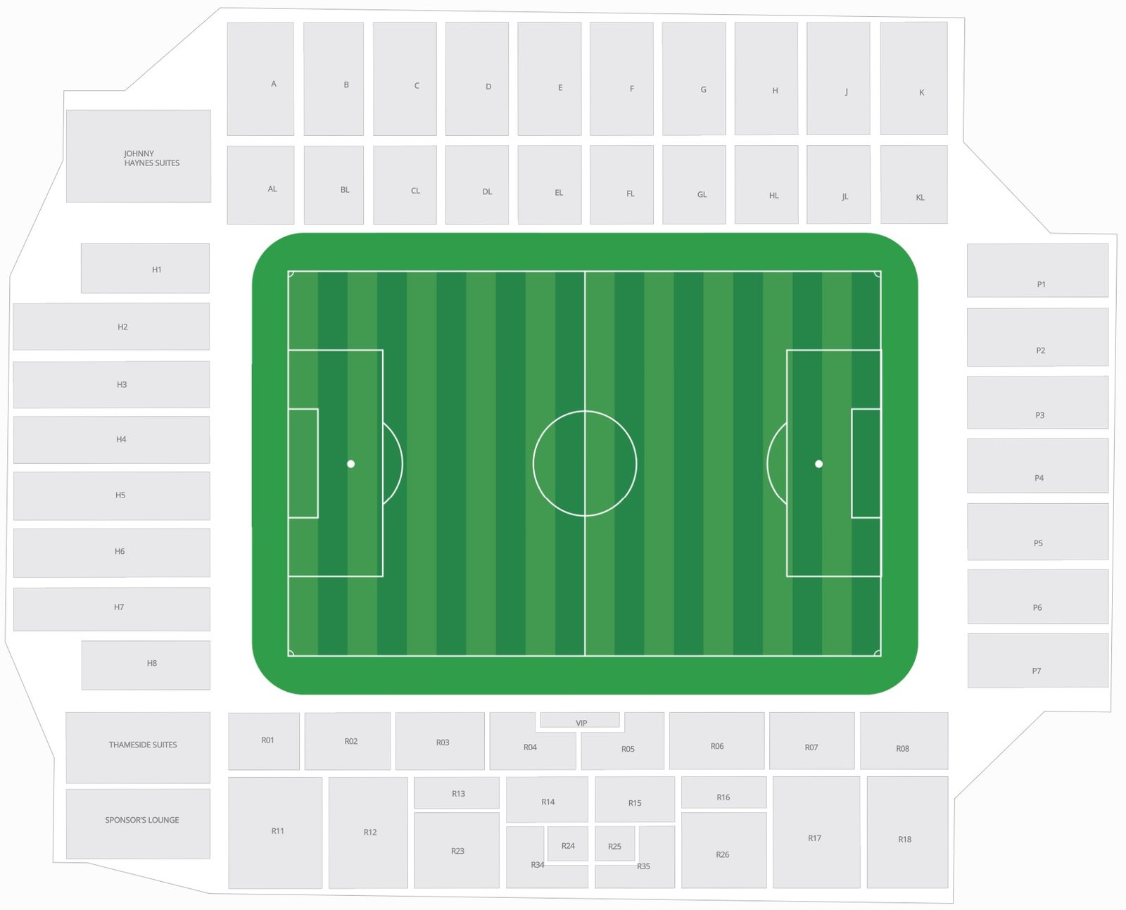 Craven Cottage Fulham FC Premier League Seating Plan