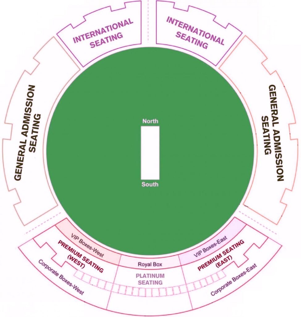 Dubai International Stadium Seating Map UAE