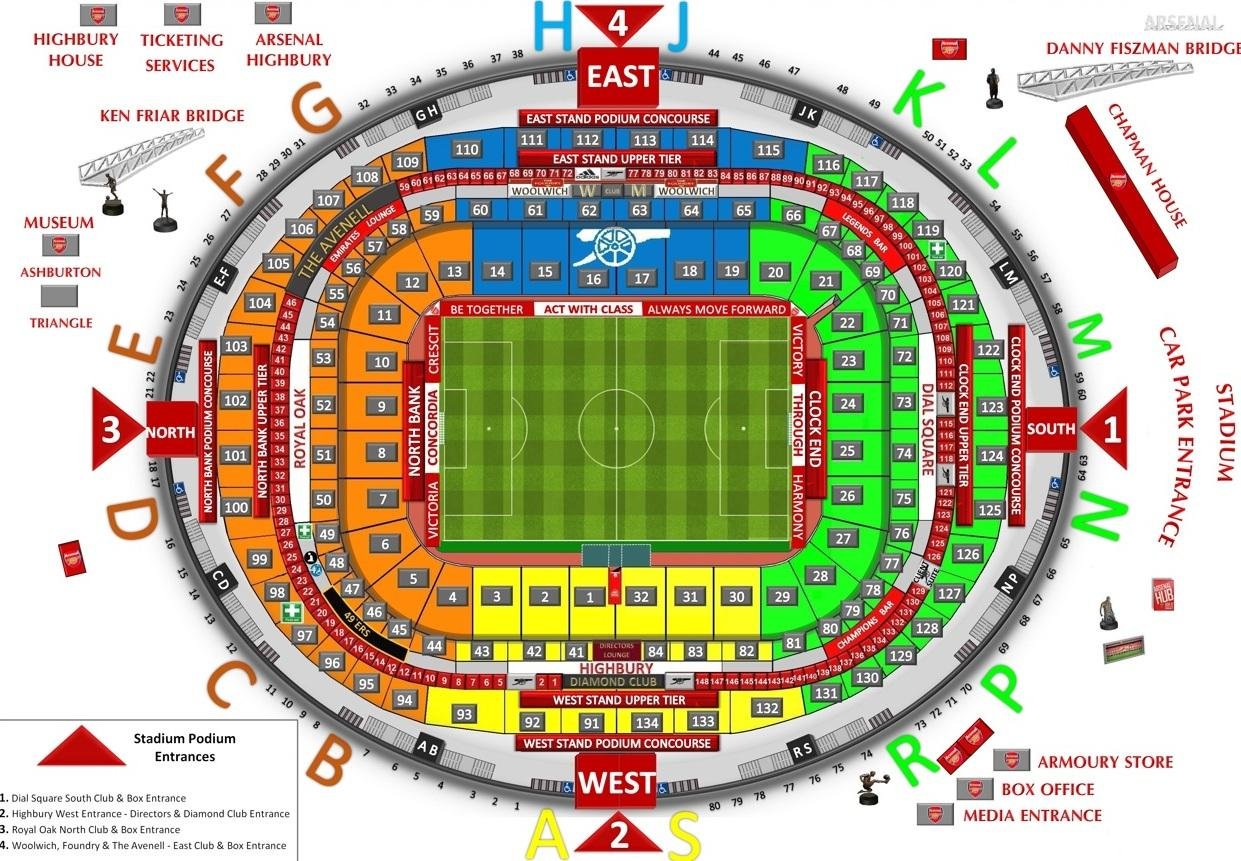 Emirates Stadium Layout