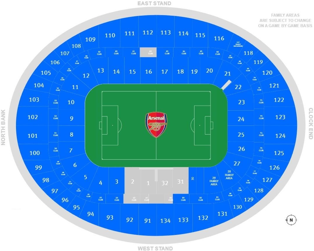Emirates Stadium Seating Chart