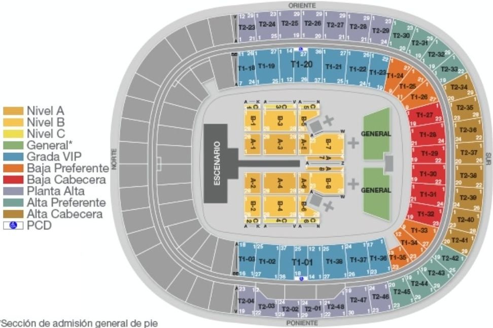 Estadio Akron Seating Chart for Concerts