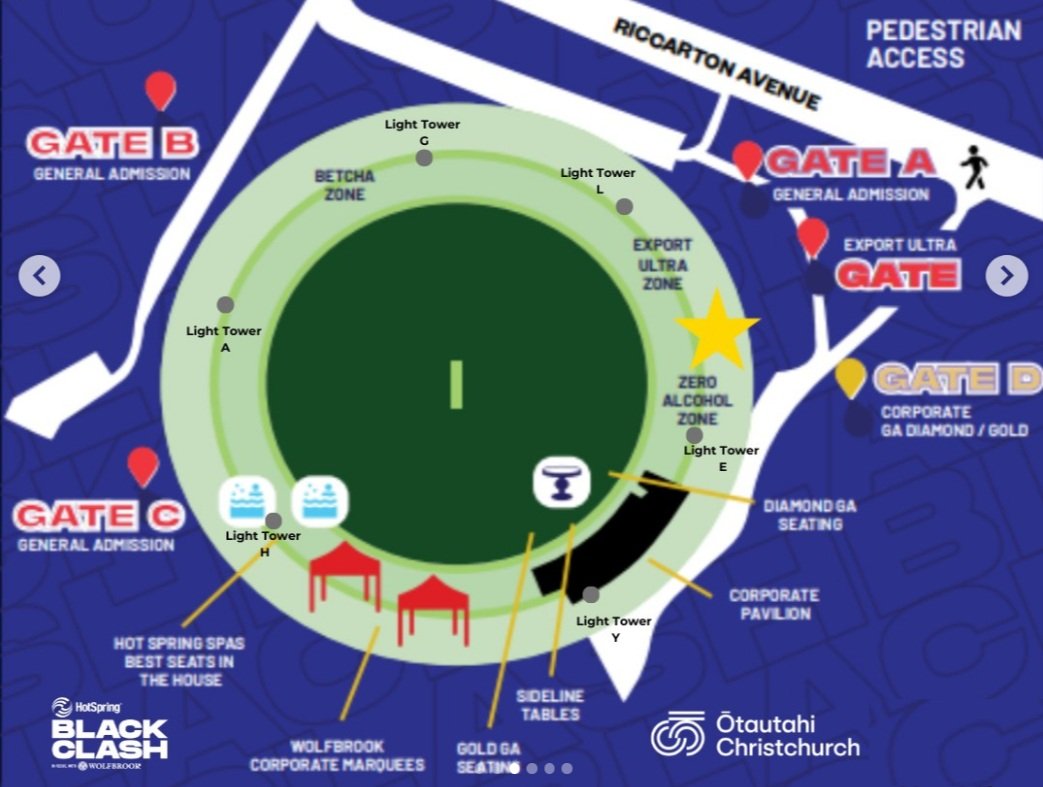 Christchurch Hagley Oval Seat Map