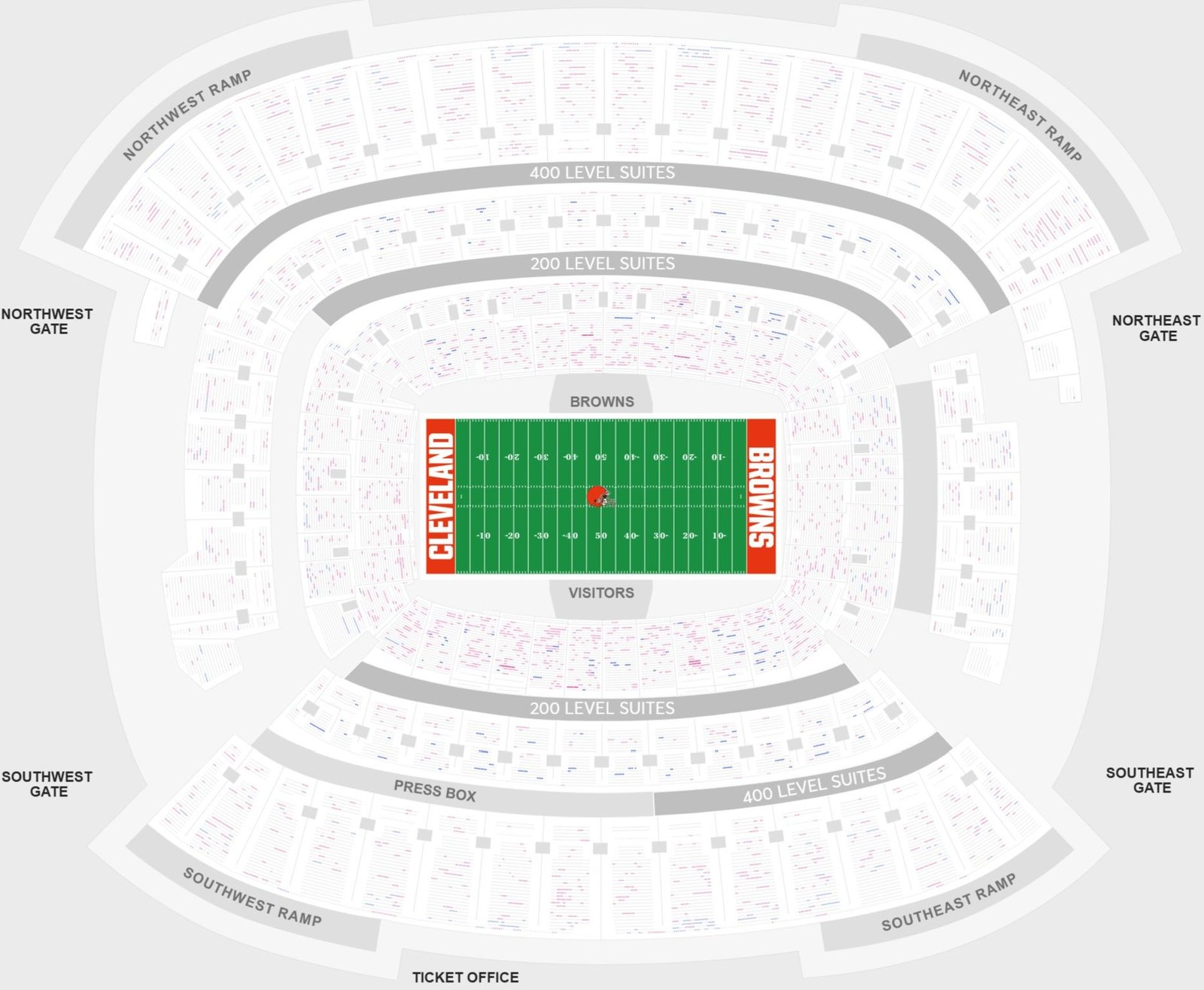 Huntington Bank Field Seating Chart with Seat Numbers