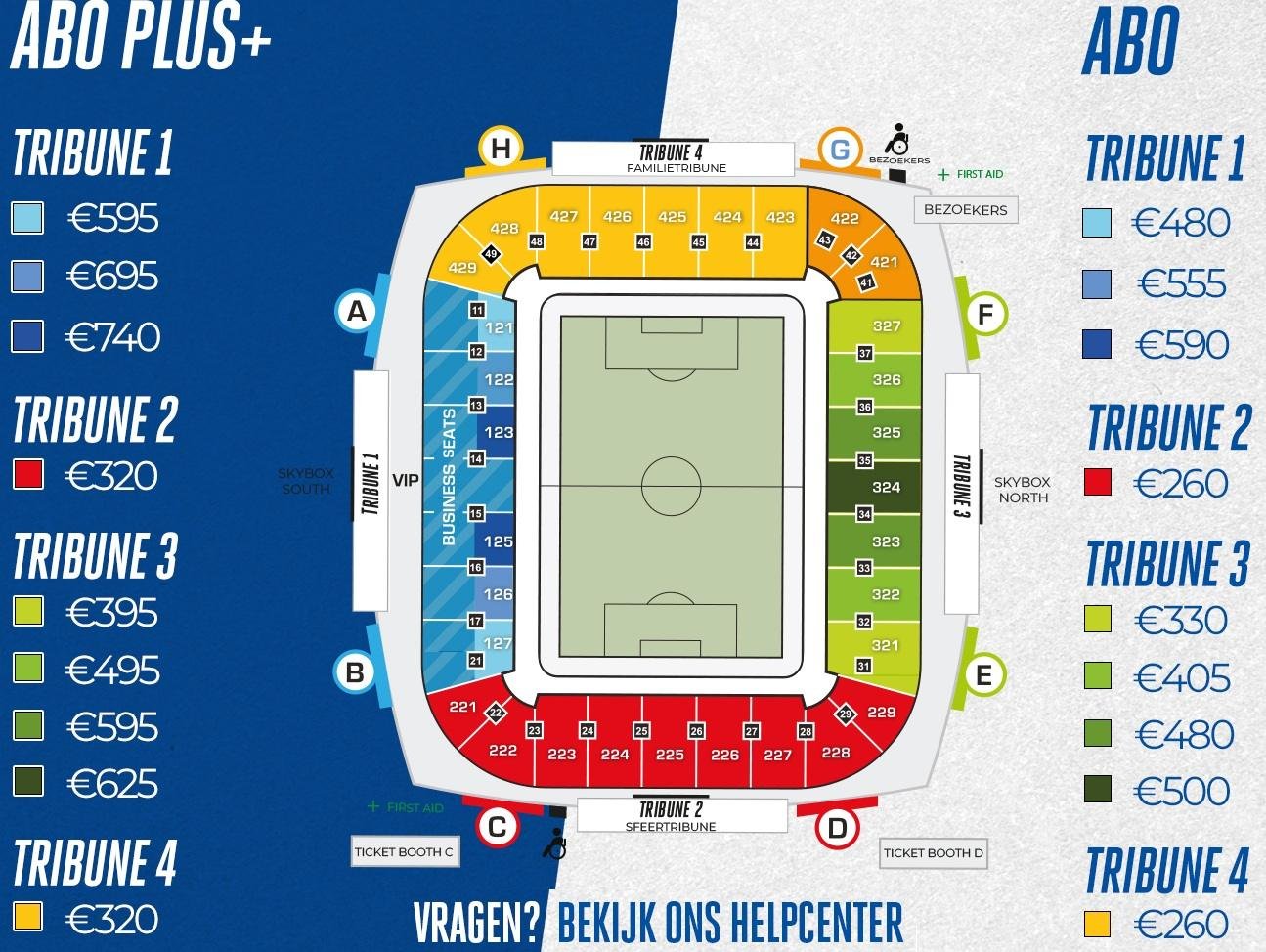 KAA Gent Arena Seating Plan Layout and Prices