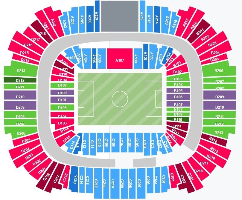 Krestovsky Stadium Seating Plan