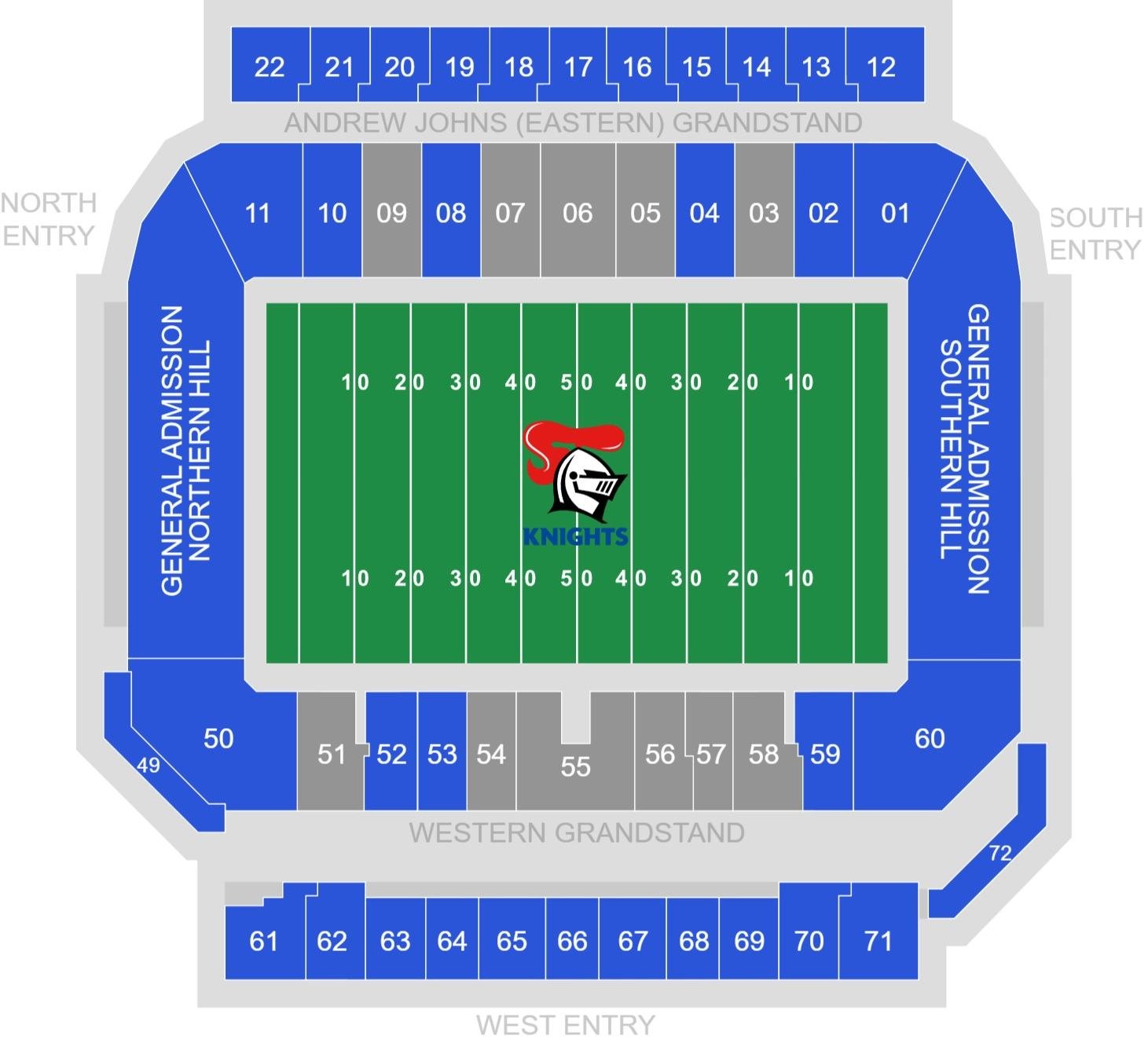 Mcdonald Jones Stadium Seating Plan for NRL