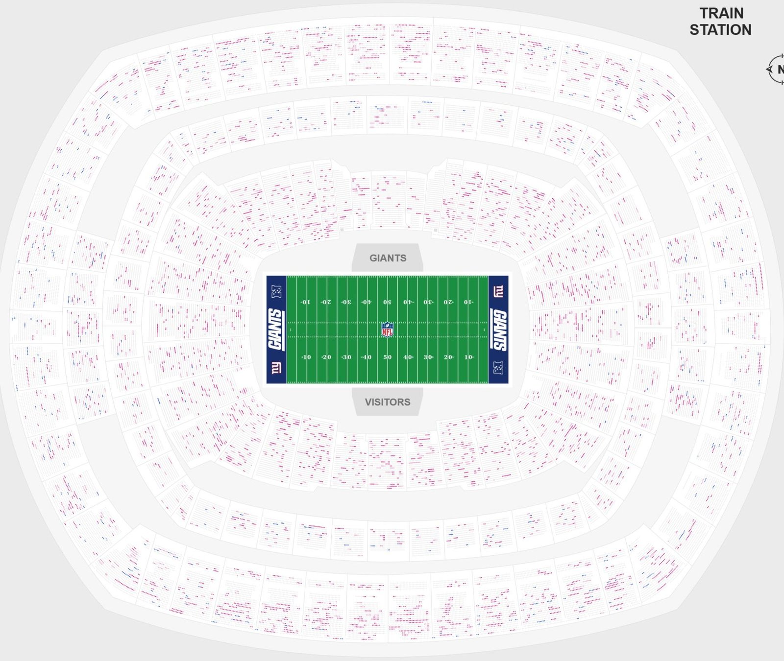 MetLife Stadium Seating Chart with Seat Numbers