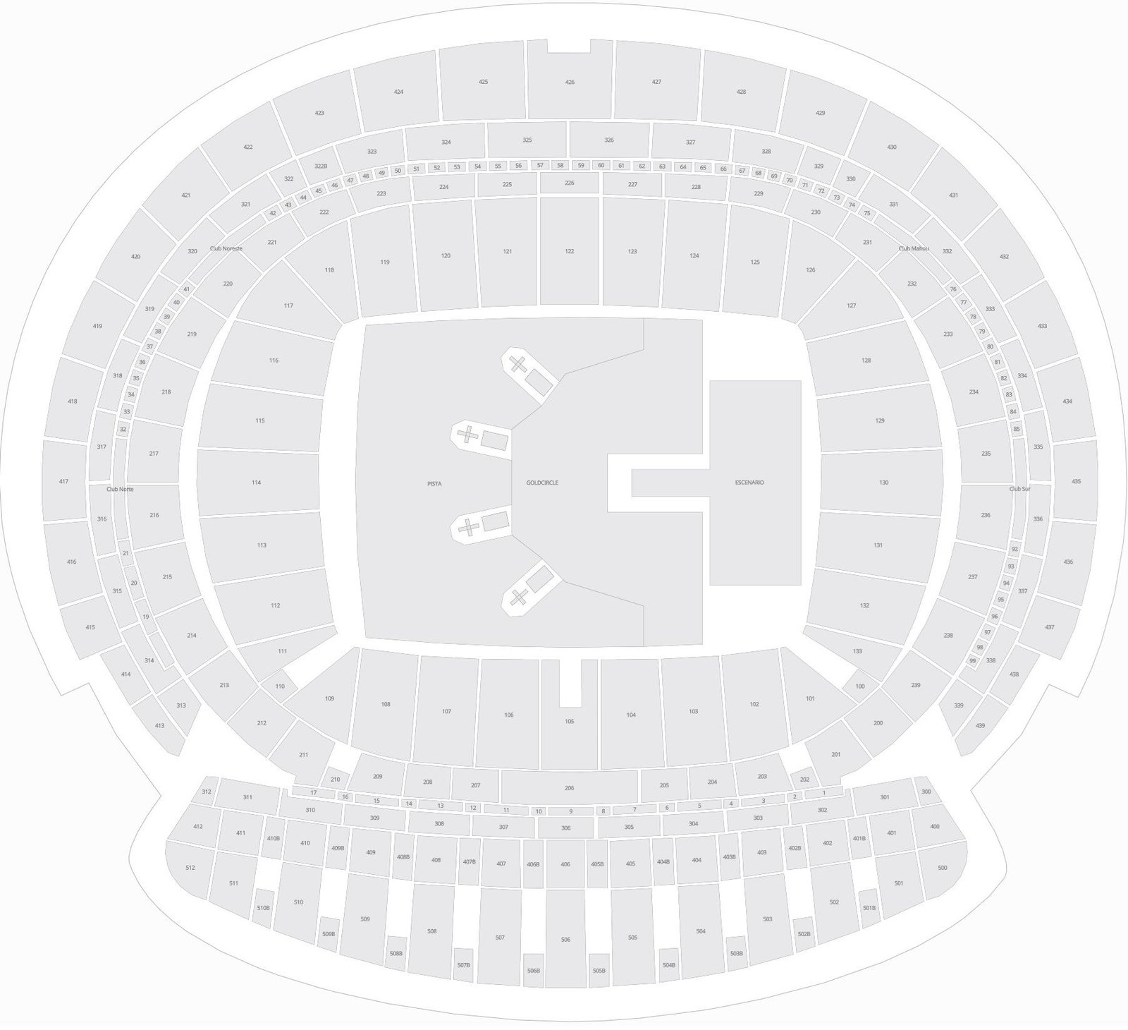 Metropolitano Stadium Concert Seat Plan