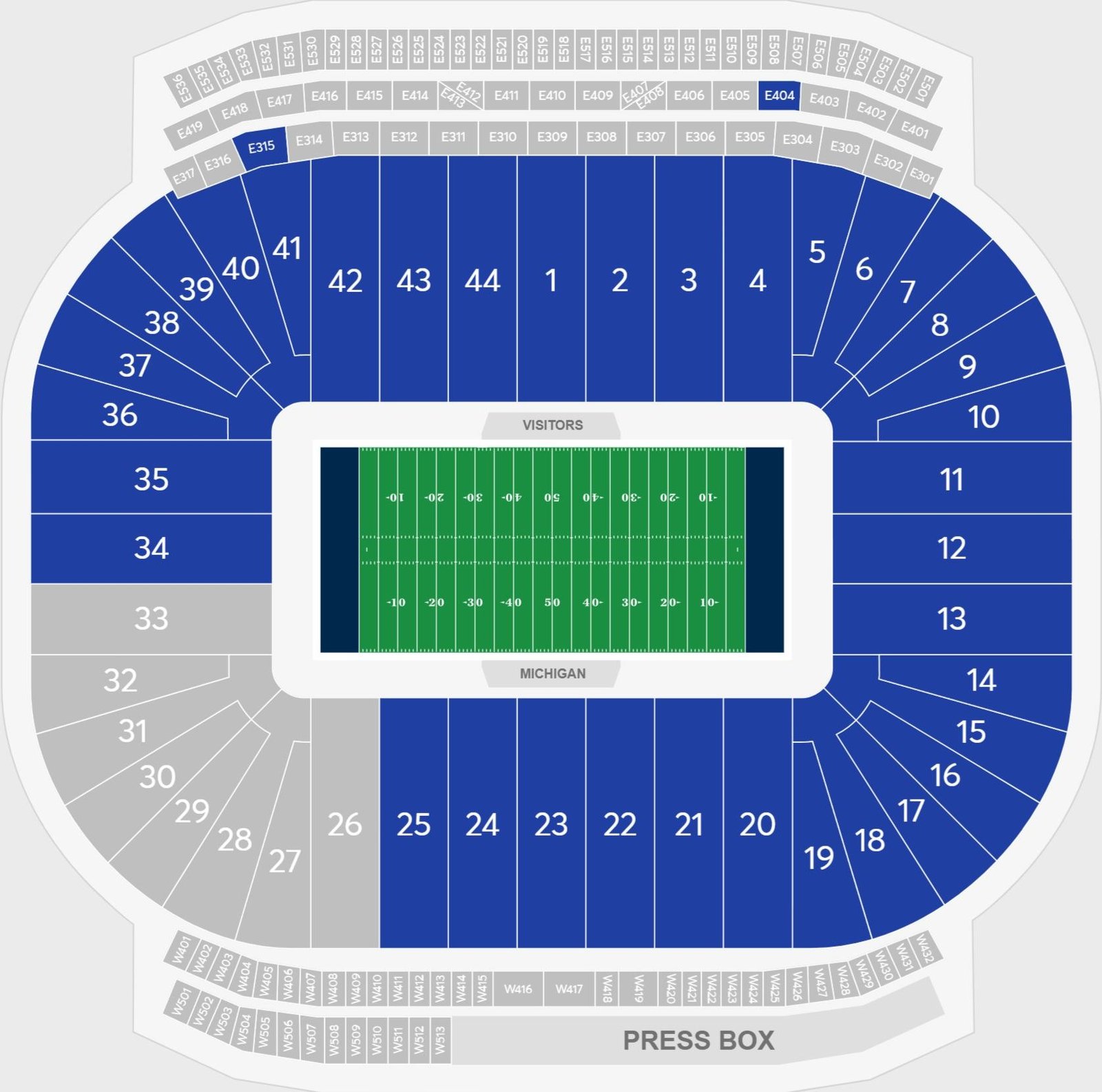 Michigan Stadium Seating Plan