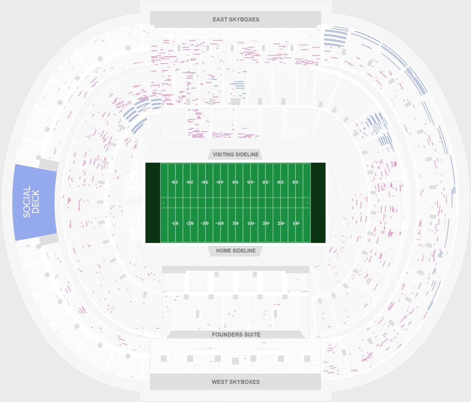 Neyland Stadium Seating Chart with Seat Numbers and Rows