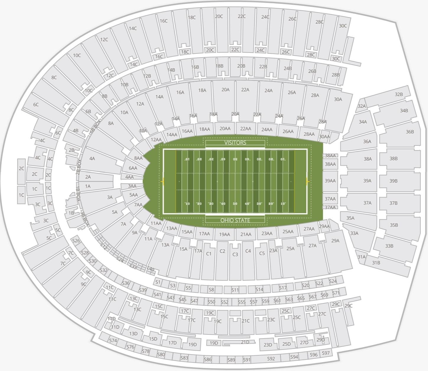 Ohio Stadium Seating Chart with Rows