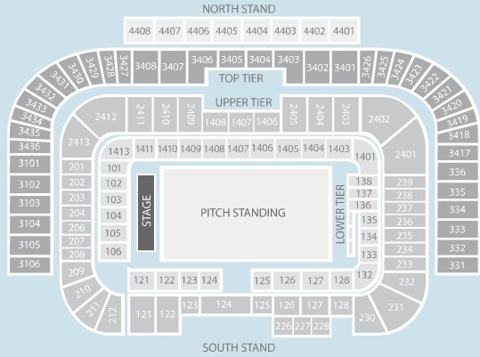 Old Trafford Seating Plan for Concerts