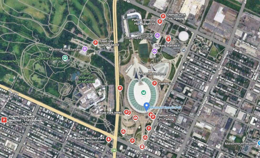 Olympic Park Parking Map
