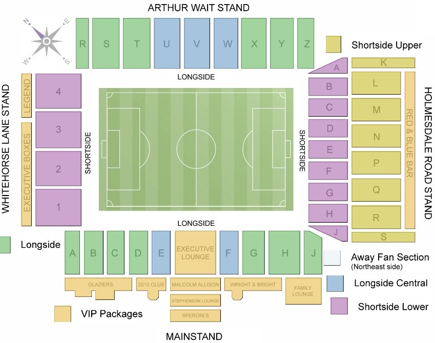 Selhurst Park Seating Plan with Rows