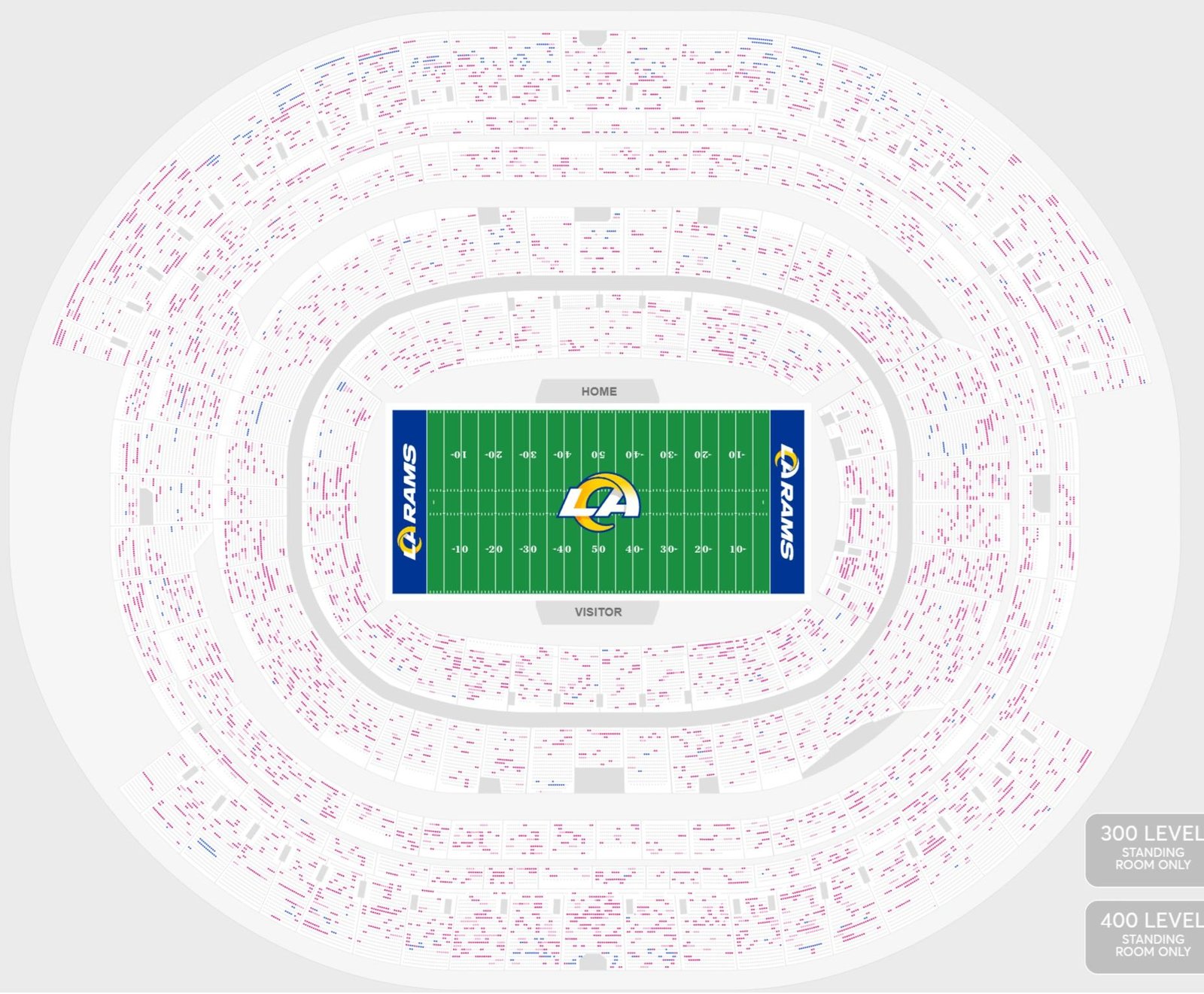 Sofi Stadium Seating Chart with Seat Numbers