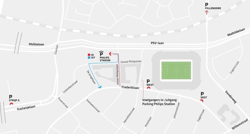 Philips Stadion Parking Map