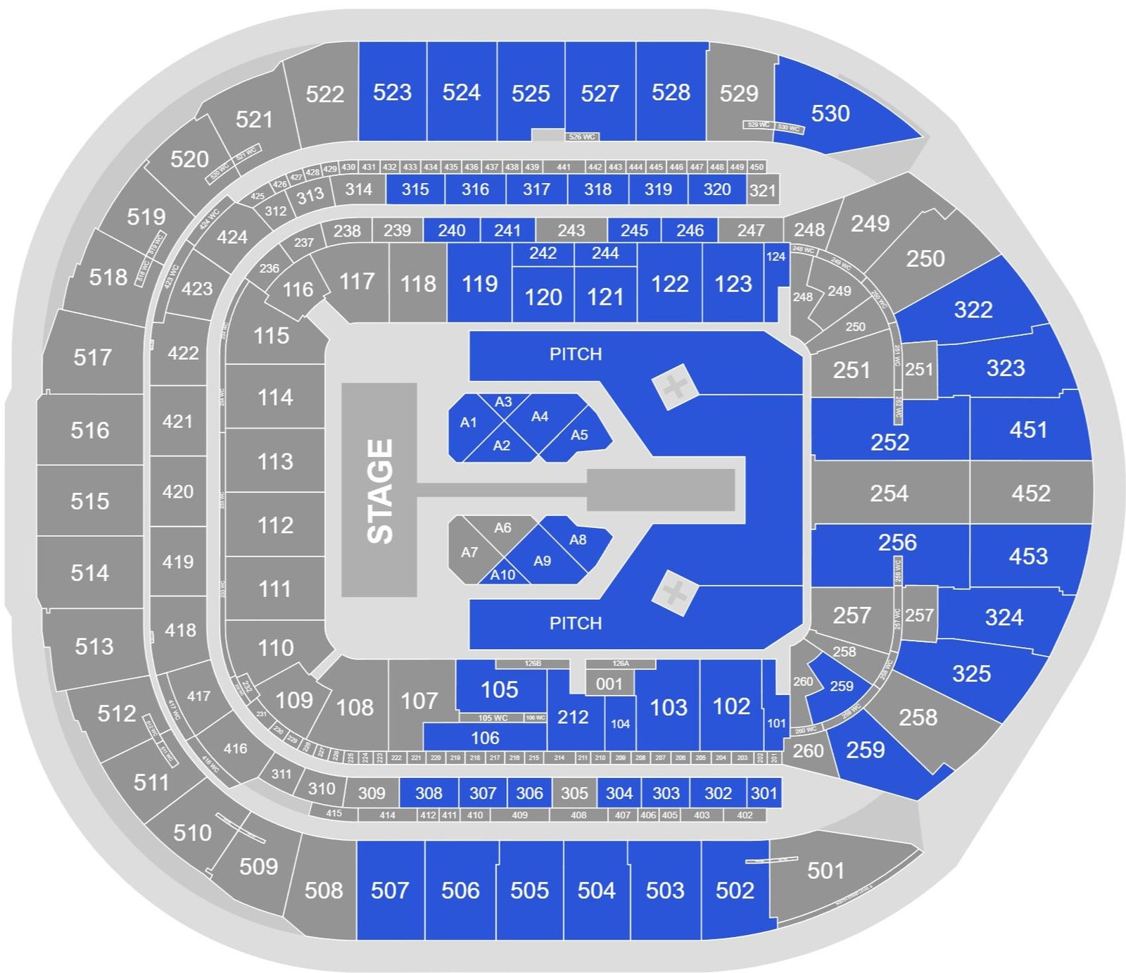 Tottenham Hotspur Stadium Concerts Seating Chart