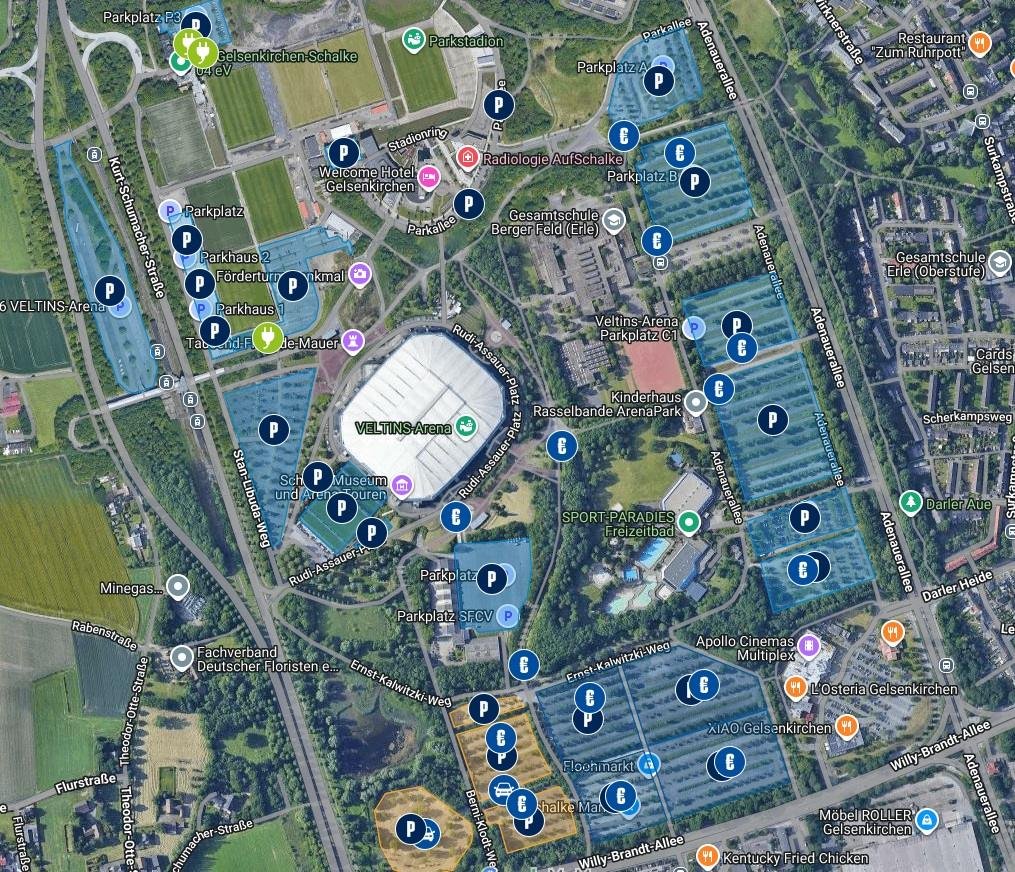 Veltins Arena Parking Map