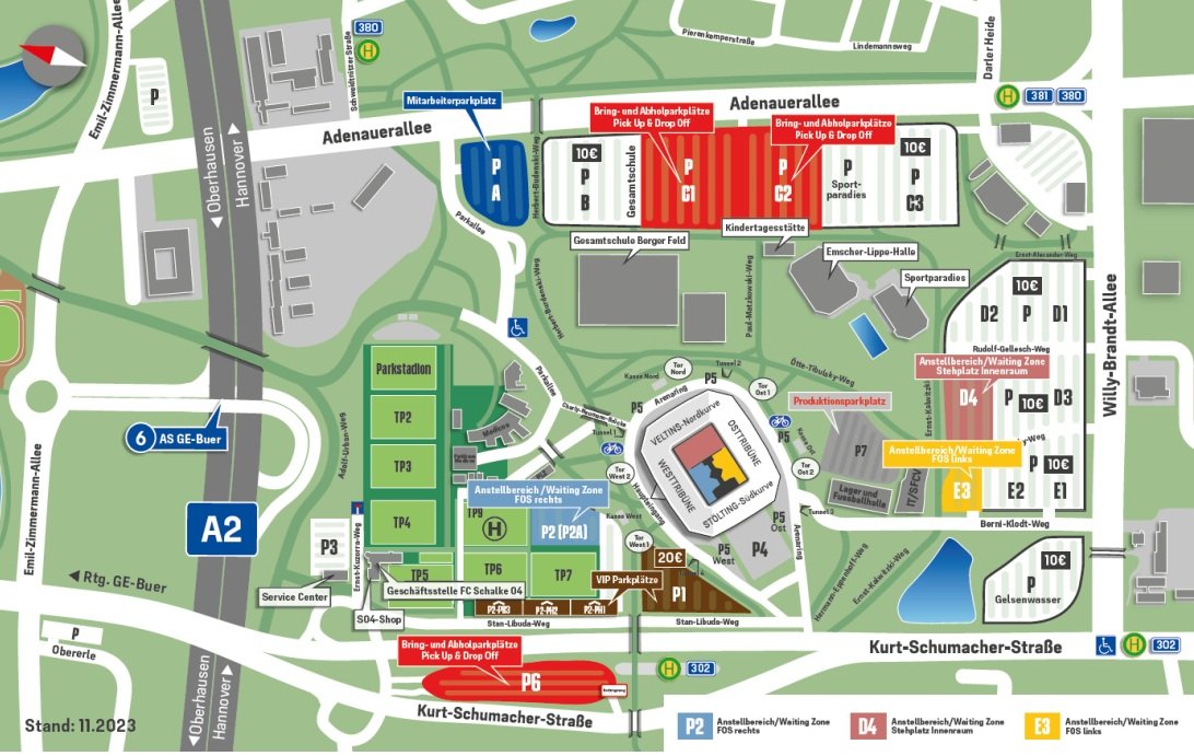 Veltins Arena Parking Map and Access