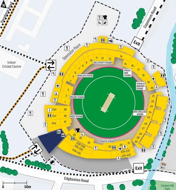 Edgbaston Cricket Ground Seat Map