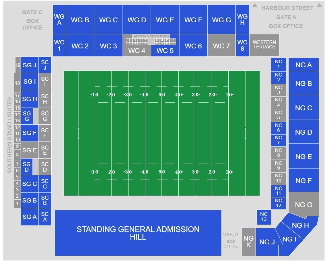 WIN Stadium Seating Map NRL