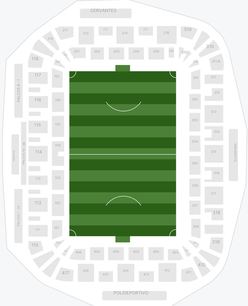 Campo de fútbol de Mendizorrotza Mapa Asientos