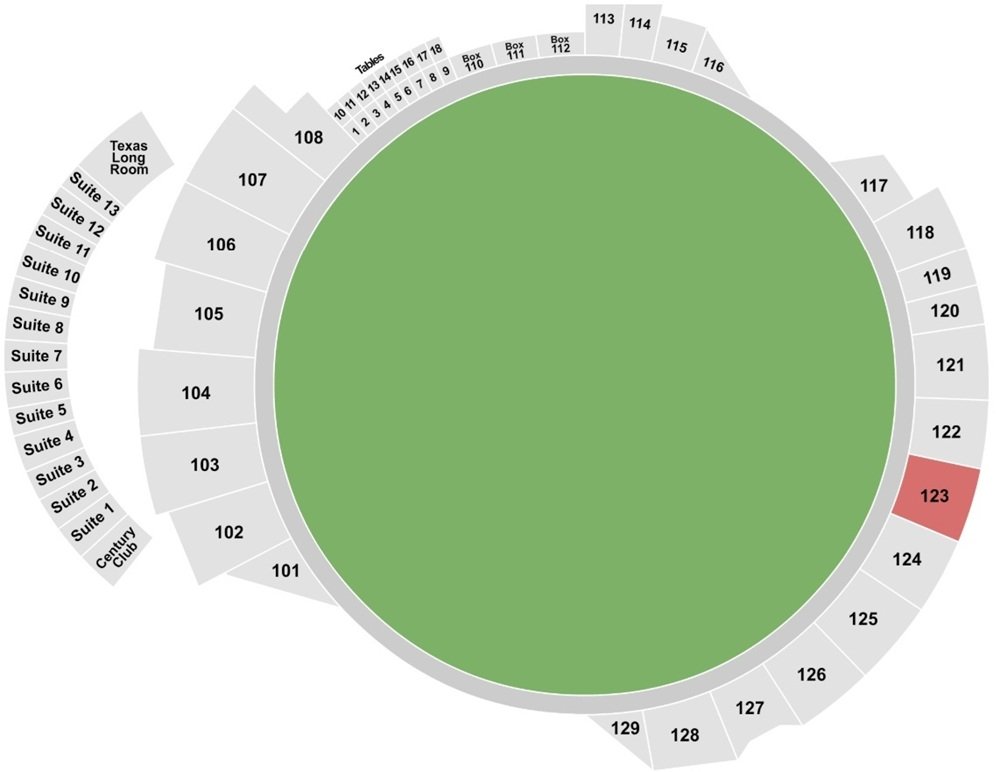 Grand Prairie Stadium Seating Map