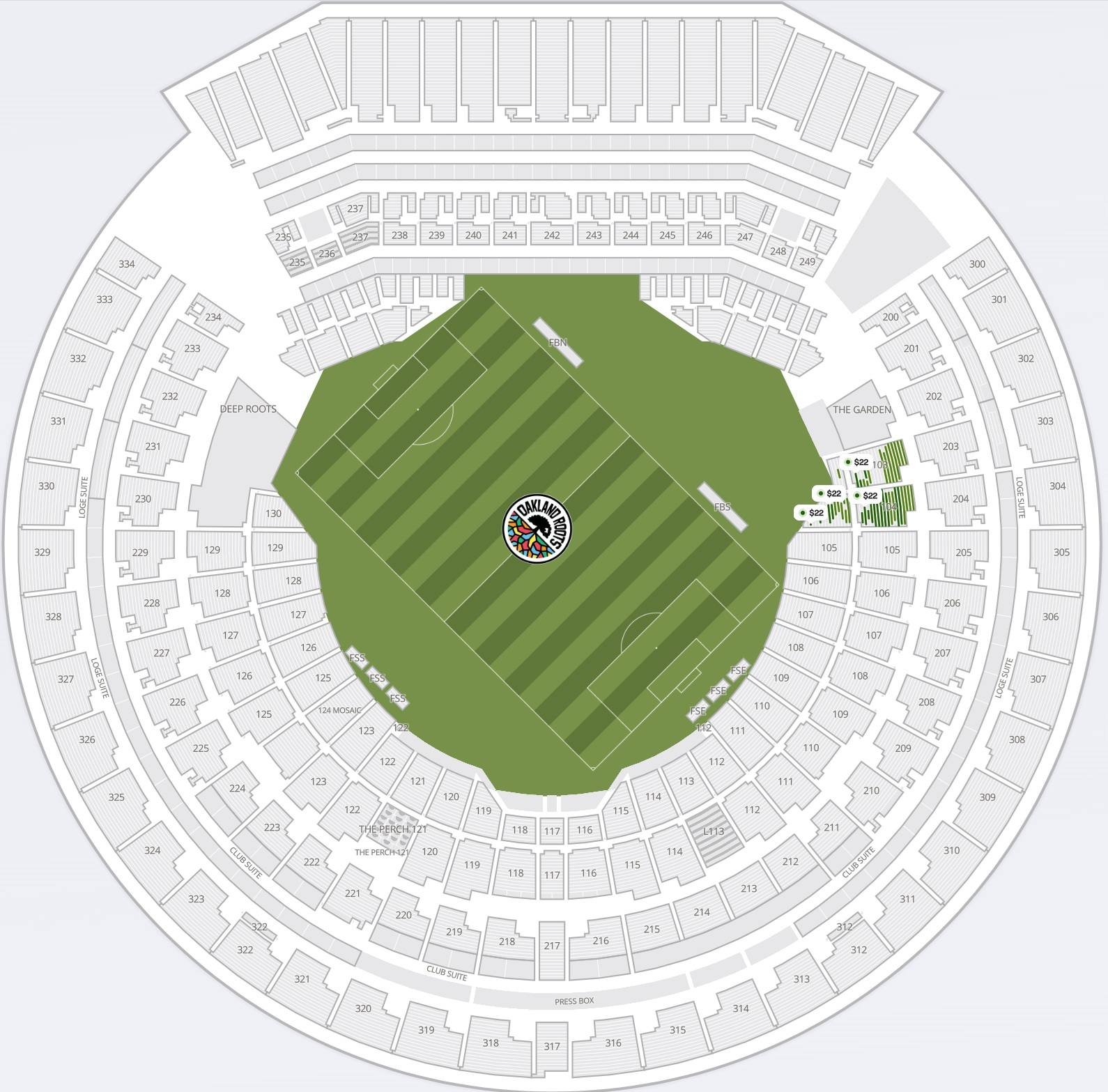 Oakland–Alameda County Coliseum Seat Map