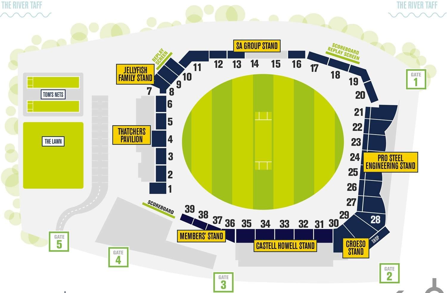 Sophia Gardens Cricket Ground Seat Map