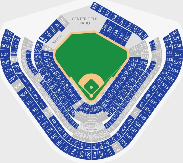 Angel Stadium Seating Chart with Seat Numbers and Rows, Angels Seating Map