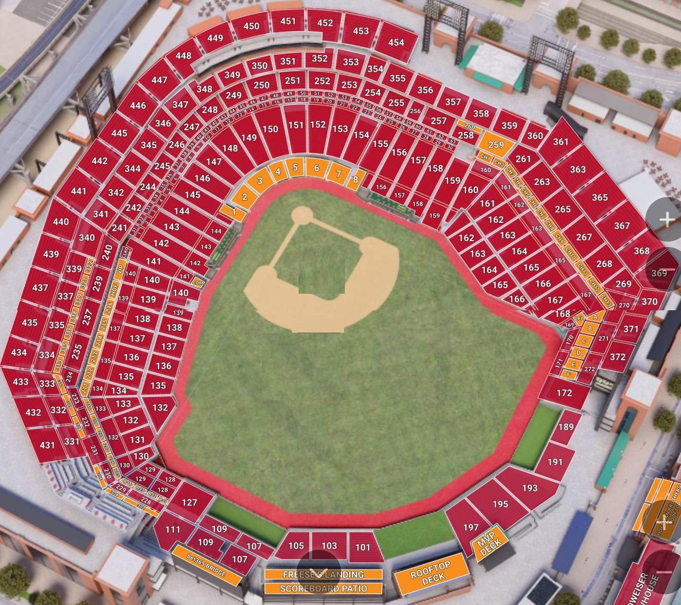 Busch Stadium Seat Map